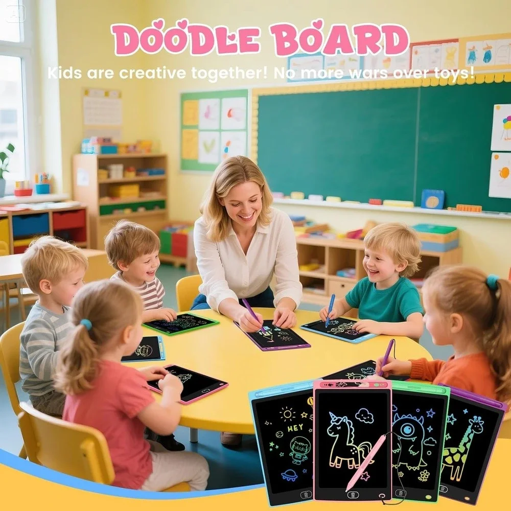 2 Pack LCD Writing Tablet for Kids, Erasable and Reusable Toddler Doodle Board i